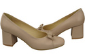 Women's Pumps with a Bow, Natural Leather and Low Heel 203 ElitaBut