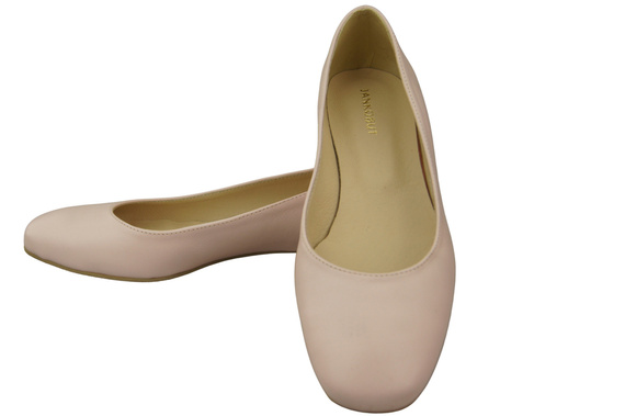 Flat Women's Shoes Pumps Decorative Heel Natural Leather 209 ElitaBut