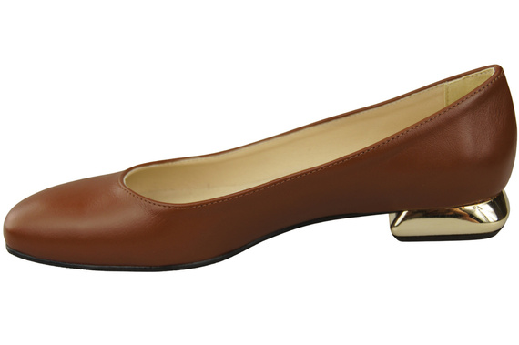 Flat Women's Shoes Pumps Decorative Heel Natural Leather 209 ElitaBut