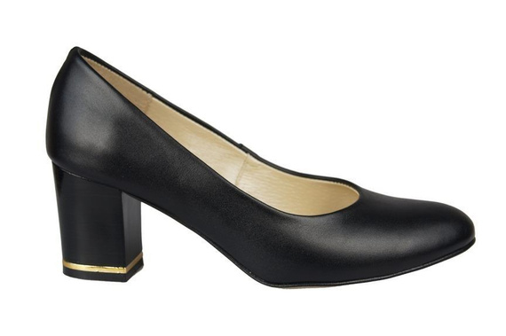 Obuwie Damskie Czółenka skóra naturana Czarne 818 ElitaBut