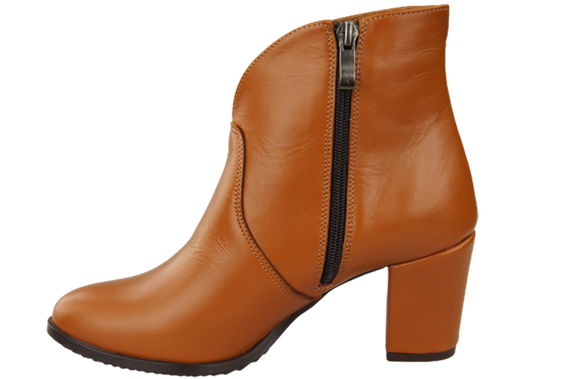 Obuwie Botki Damskie Rude Wiosna/Jesień skóra naturalna 152 L ElitaBut