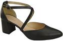 Elegant Leather Sandals with Open Sides on a Stable Heel 218 ElitaBut