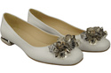 Women's Pumps with Crystals Flat Natural Leather 216 ElitaBut