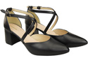 Elegant Leather Sandals with Open Sides on a Stable Heel 218 ElitaBut