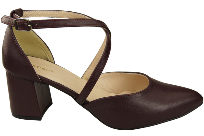 Elegant Leather Sandals with Open Sides on a Stable Heel 218 ElitaBut