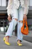 Comfortable Women's Shoes Pumps with Decorative Heel Natural Suede Leather 219 From ElitaBut