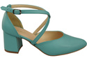 Elegant Leather Sandals with Open Sides on a Stable Heel 218 ElitaBut