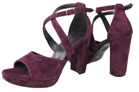 Obuwie Damskie Sandały Bordo skóra naturalna Zamszowa 114 ElitaBut