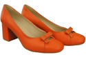 Women's Pumps with a Bow, Natural Leather and Low Heel 203 ElitaBut