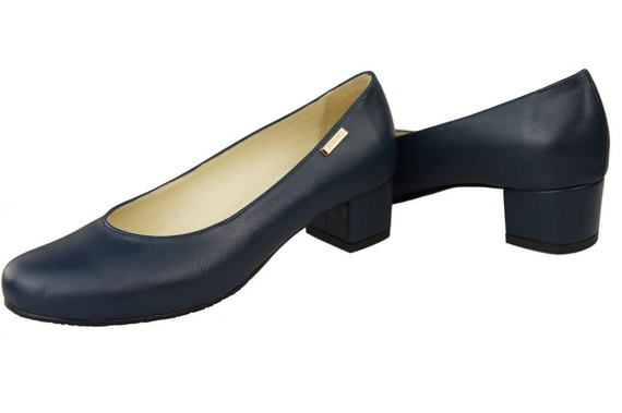 Obuwie Damskie Czółenka Skóra naturalna 116 Granatowe ElitaBut