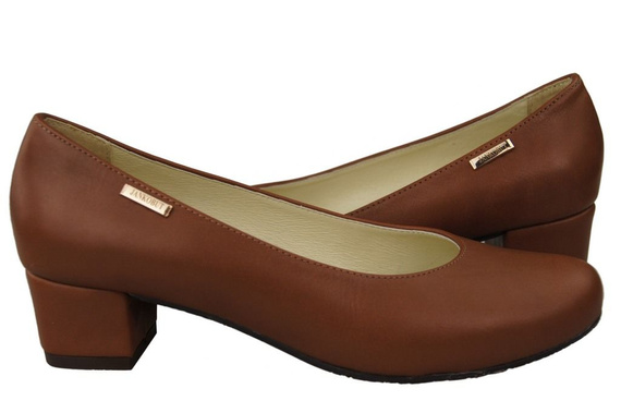 Obuwie Damskie Czółenka Skóra naturalna 116 Brąz ElitaBut