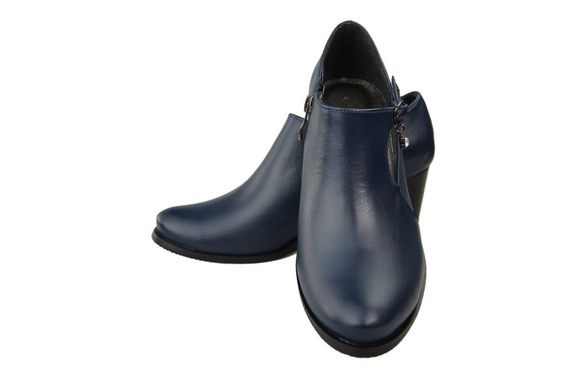 Obuwie Botki Damskie Skóra Naturalna Granat 109 ElitaBut