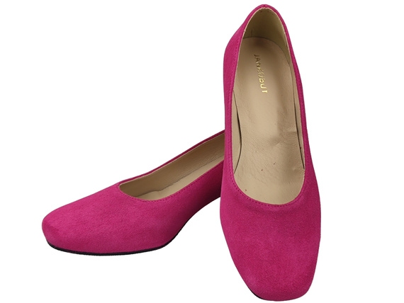 Comfortable Women's Shoes Pumps with Decorative Heel Natural Suede Leather 219 From ElitaBut
