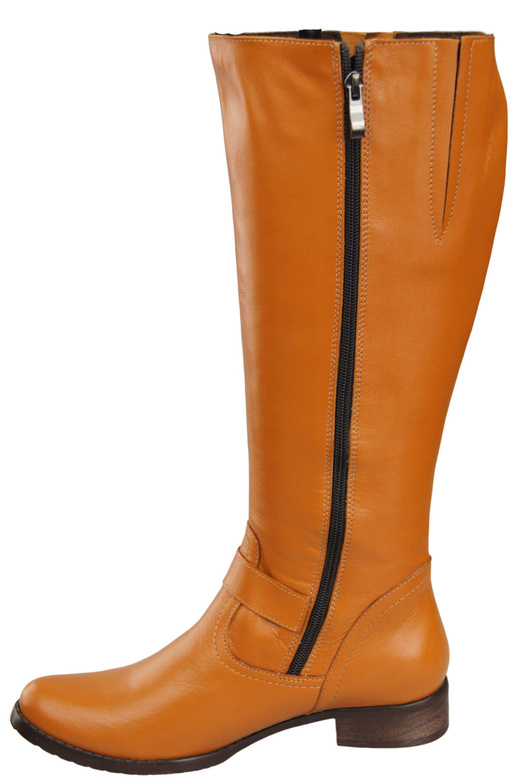 Obuwie Kozaki Damskie Oficerki skóra naturalna Rude 747 ElitaBut