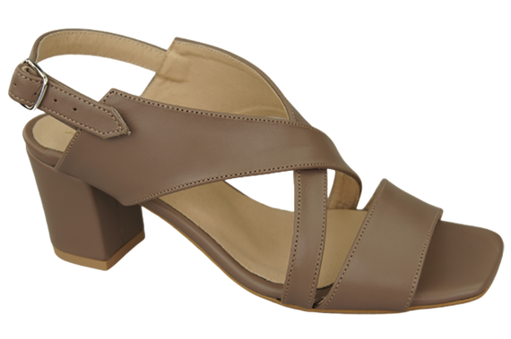 Obuwie Damskie Sandały Cappuccino Skóra Naturalna 149 ElitaBut