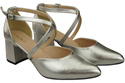 Elegant Leather Sandals with Open Sides on a Stable Heel 218 ElitaBut