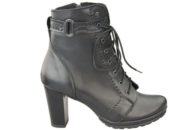 Obuwie Damskie Botki  skóra naturalna Czarne 1012 ElitaBut