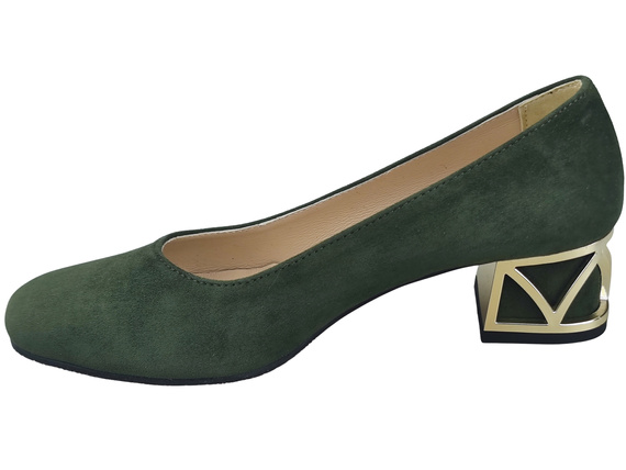 Comfortable Women's Shoes Pumps with Decorative Heel Natural Suede Leather 219 From ElitaBut