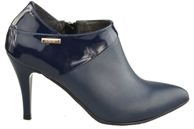 Obuwie Półbuty Damskie skóra naturalna Granatowe 865 ElitaBut