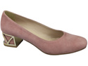 Comfortable Women's Shoes Pumps with Decorative Heel Natural Suede Leather 219 From ElitaBut
