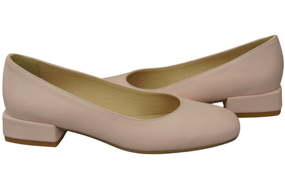 Comfortable Women's Shoes Flat Pumps, Natural Leather 204 ElitaBut