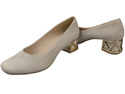 Comfortable Women's Shoes Pumps with Decorative Heel Natural Suede Leather 219 From ElitaBut