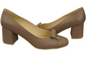 Women's Pumps with a Bow, Natural Leather and Low Heel 203 ElitaBut