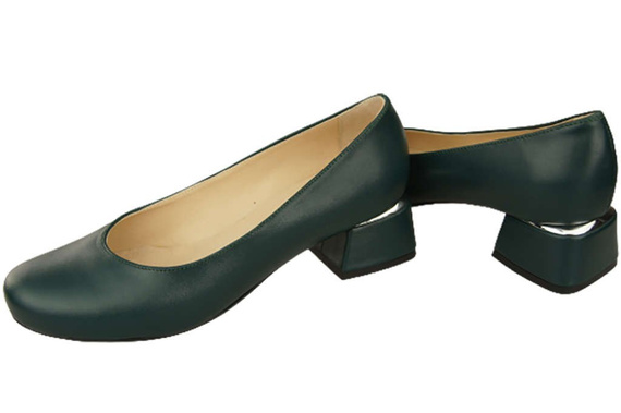 Obuwie Damskie Czółenka Skóra naturalna 159 Malachitowe ElitaBut