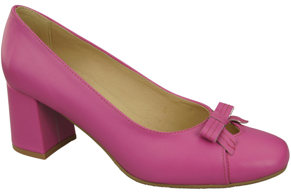 Women's Pumps with a Bow, Natural Leather and Low Heel 203 ElitaBut