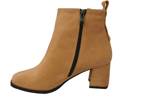 Women’s ankle boots in genuine suede leather, stable block heel, with zipper – 224 ElitaBut