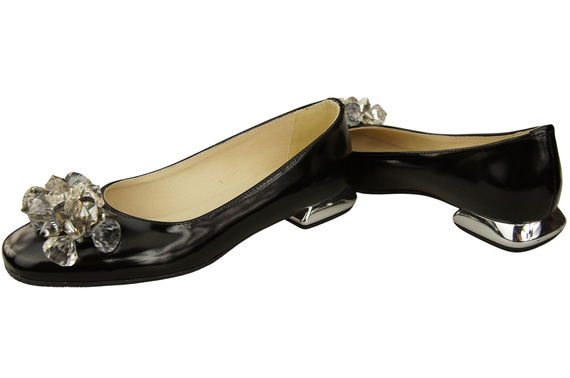 Women's Pumps with Crystals Flat Natural Leather 216 ElitaBut