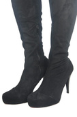 Obuwie Kozaki Damskie Muszkieterki  Szpilki za kolano rozciagliwy strecz   681 ElitaBut
