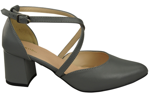 Elegant Leather Sandals with Open Sides on a Stable Heel 218 ElitaBut