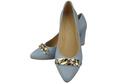 Classic Women's  Pumps Shoes made of Natural Leather with a Gold Decorative Chain 200 ElitaBut