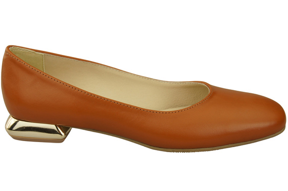 Flat Women's Shoes Pumps Decorative Heel Natural Leather 209 ElitaBut