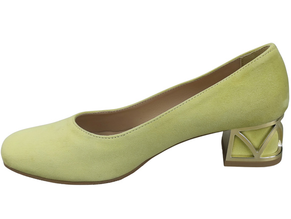 Comfortable Women's Shoes Pumps with Decorative Heel Natural Suede Leather 219 From ElitaBut