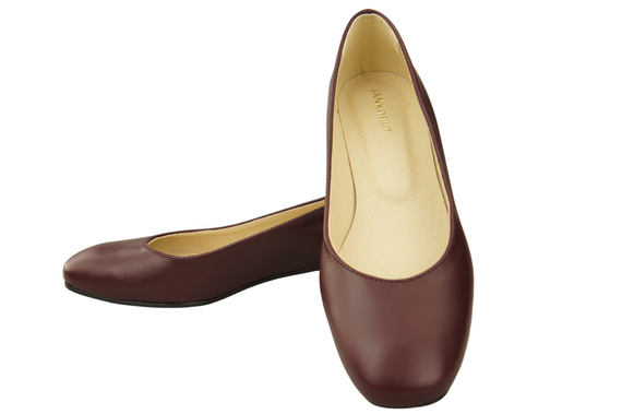 Comfortable Women's Shoes Flat Pumps, Natural Leather 204 ElitaBut