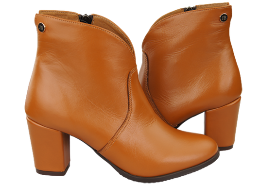 Obuwie Botki Damskie Zima skóra naturalna Rude 152 Z ElitaBut