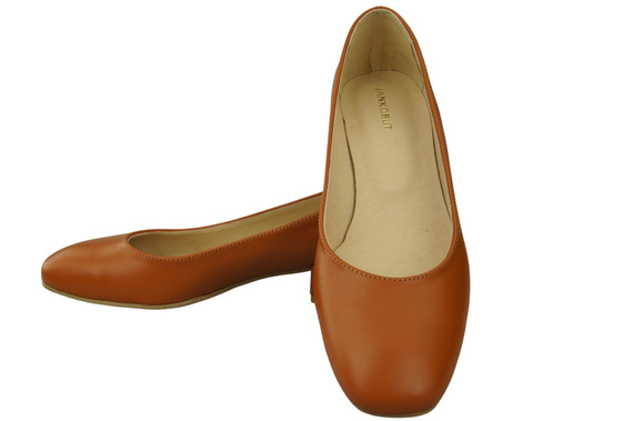 Comfortable Women's Shoes Flat Pumps, Natural Leather 204 ElitaBut