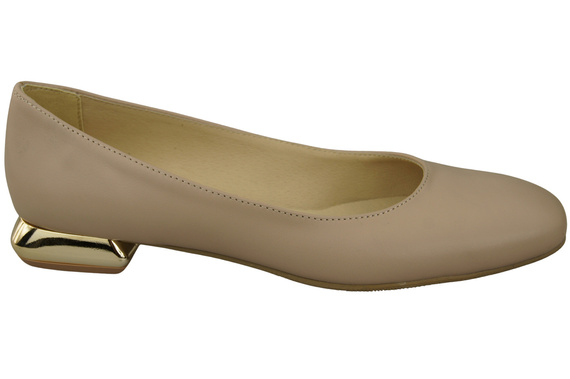 Flat Women's Shoes Pumps Decorative Heel Natural Leather 209 ElitaBut