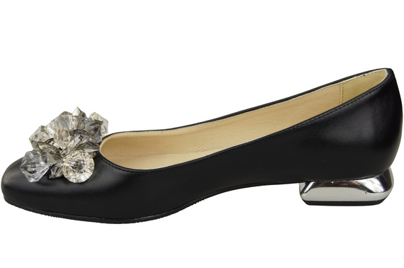 Women's Pumps with Crystals Flat Natural Leather 216 ElitaBut