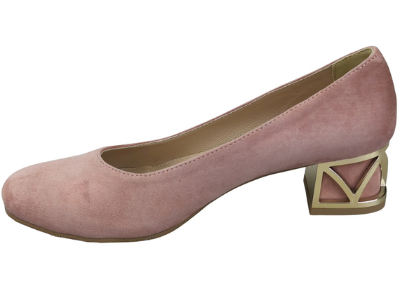 Comfortable Women's Shoes Pumps with Decorative Heel Natural Suede Leather 219 From ElitaBut