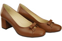 Women's Pumps with a Bow, Natural Leather and Low Heel 203 ElitaBut