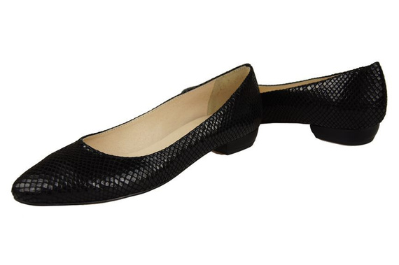 Women's shoes Pumps natural leather scales motif Black 928 ElitaBut