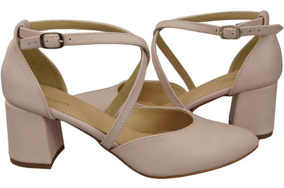 Elegant Leather Sandals with Open Sides on a Stable Heel 218 ElitaBut