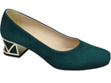 Comfortable Women's Shoes Pumps with Decorative Heel Natural Suede Leather 219 From ElitaBut