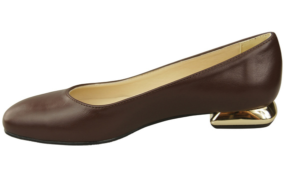 Flat Women's Shoes Pumps Decorative Heel Natural Leather 209 ElitaBut