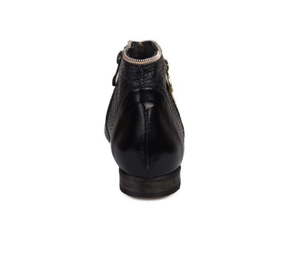 Obuwie Botki Ażurowe Damskie skóra naturalna Czarne 821 ElitaBut