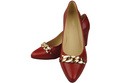 Classic Women's  Pumps Shoes made of Natural Leather with a Gold Decorative Chain 200 ElitaBut
