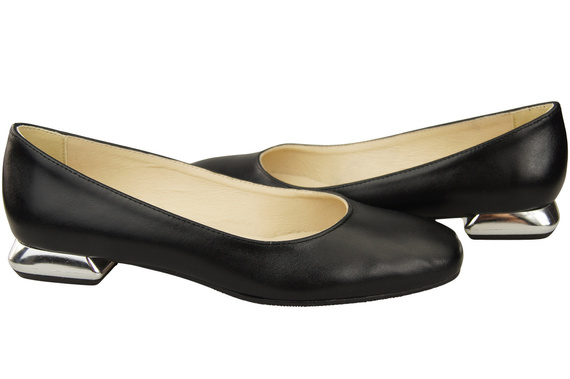 Flat Women's Shoes Pumps Decorative Heel Natural Leather 209 ElitaBut